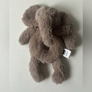 JellyCat Smudge Elephant Ring Rattle Greige Plush Baby Rattle 7" HTF
